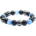 10mm Wholesale Hematite Black Obsidian Blue Cat Eye Stone Beads Will Bring Luck Stretch Bracelet