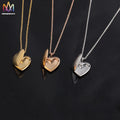 Stainless Steel Jewelry Open Blank Heart Locket Necklace Diy Hidden Photo Necklace for Women Gift
