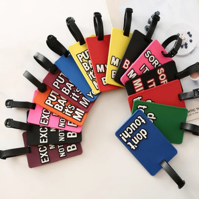 New Product Top Sale Funny Luggage Tags Baggage Bag Tags Suitcase Identify Labels Rubber Travel ID Tags Business Card Holder