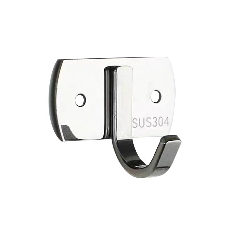 High Quality Stainless Steel 304 Durable Silver Bathroom Accessories Screw-in Installation Single Hook Multifunctional Hooks