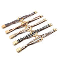 Boho Cross Leather Cuff Bracelet Metal Double Loop Wrapped Multi-layer Wrist Strap Magnetic Buckle Bracelet