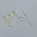 Wholesale Fashion Jewelry 925 Sterling Silver Long Tassel Chain Small Pearl Zircon Gold Plated Stud Earring Jewelry for Women