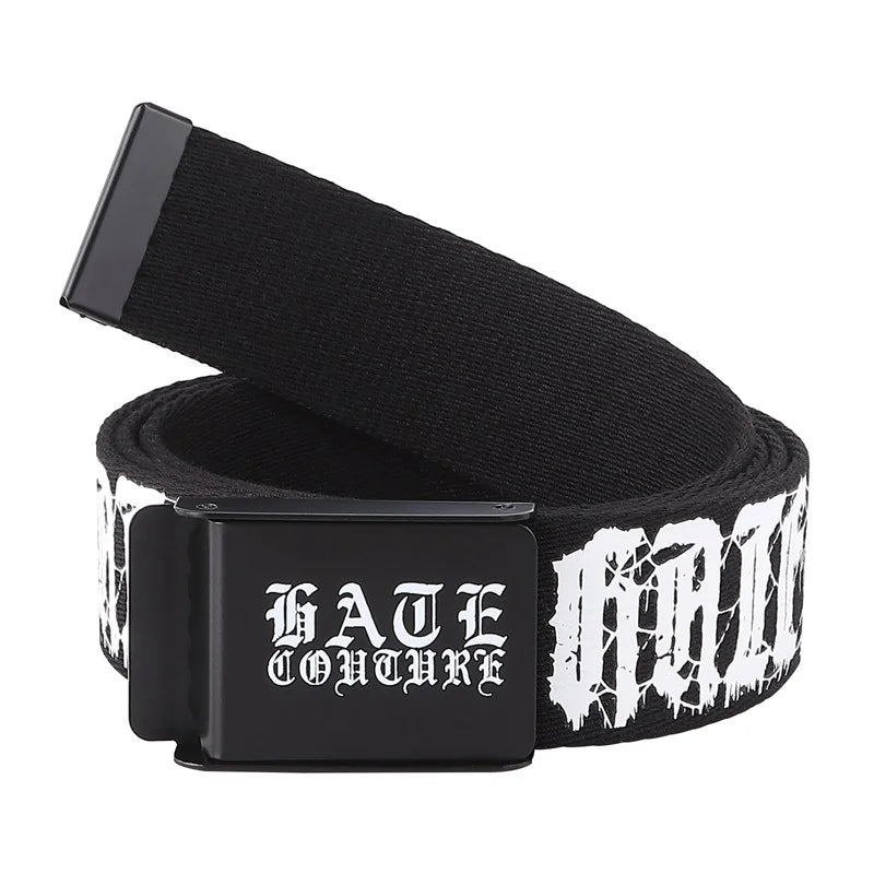Wholesale Custom Smooth Buckle Full Printing Design Outdoor Baseball Golf Belt Cotton Canvas Fabric Belts Nylon Belts