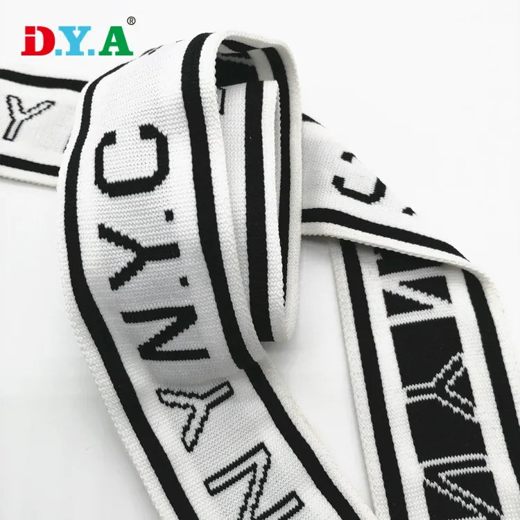 Manufacturer Customize Multi Widths Jacquard Logo Knitted Webbing for Clothing Garments Accessories