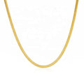 New Arrival Stainless Steel Flat Snake Chain Yellow Gold Plated Herringbone Chain Necklace Women
