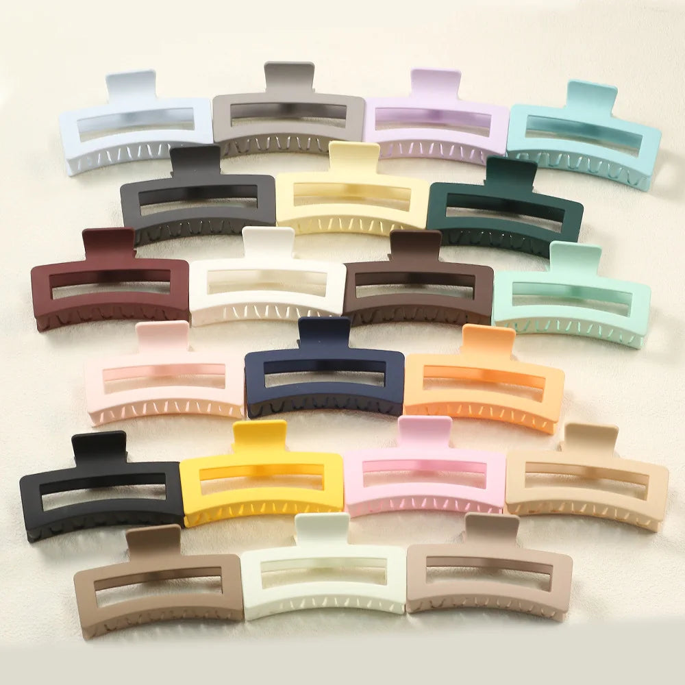 Hot Selling 13cm Plastic Square Large  Frosted Hair Claw Clips for Women Girls  Hair Accessories CH1145