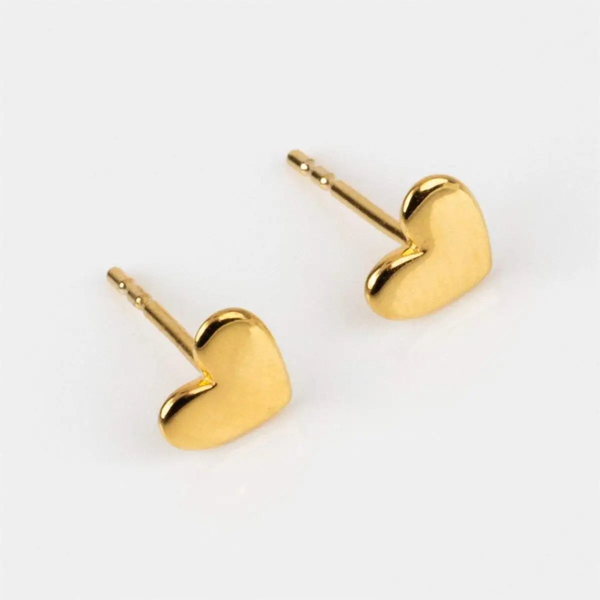 Zuola Trendy Hot Selling Small Love Heart Stud Earrings 925 Silver Pole Ball Bead 18K Gold Plated Unisex Fashion Jewelry