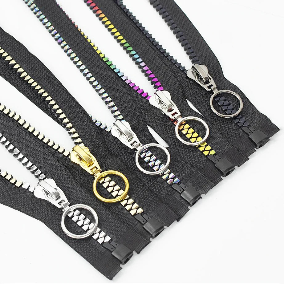Deepeel 8# Coat Zippers Accessories Sewing Zip Luggage Parts Triangular Teeth Open End Resin Zipper