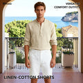 ODM Summer Men's Linen Shorts Trousers Man Linen Cotton Fabric Short Pants Custom Logo Men Blank Casual Basic Linen Shorts