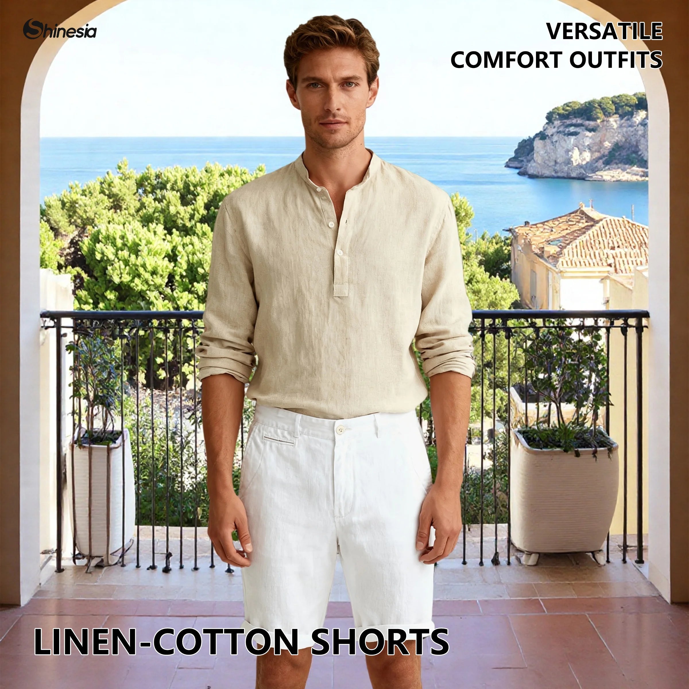 ODM Summer Men's Linen Shorts Trousers Man Linen Cotton Fabric Short Pants Custom Logo Men Blank Casual Basic Linen Shorts
