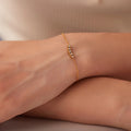 Fashion Luxury Trendy White CZ Cubic Zirconia Gold Plated Stainless Steel Geometric Chain Charm Unisex Bracelets Waterproof