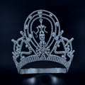 MO134 WAH MEI Adjustable Silver Plated Rhinestone Crown for Miss Universe Pageant & Wedding Events