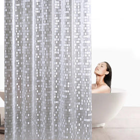 Factory Price 1.5x1.8m Shower Curtains 3D Translucent Waterproof Thicken Plastic Bathroom Water Cube Bath Curtain