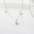 2022 Trend New Designs Sterling Silver Diamond Necklace Dainty Cubic Zirconia butterfly Necklace Pendant