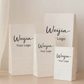 White Kraft Paper Bag Eco-Friendly Food Grade Recyclable Spout Top Custom Logo for Exhibitions Supermarkets Promotions
