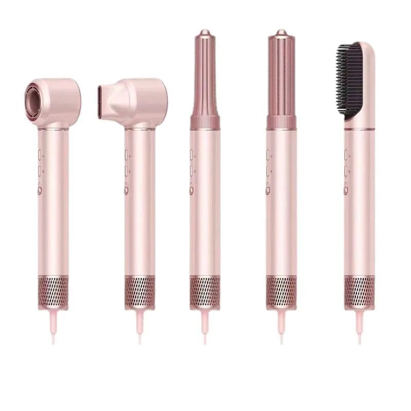 5-in-1 Professional Ionic Tech Hair Protection Blow Dryer Curler Straightener Home Beauty Tools Household Plastic Curling Irons