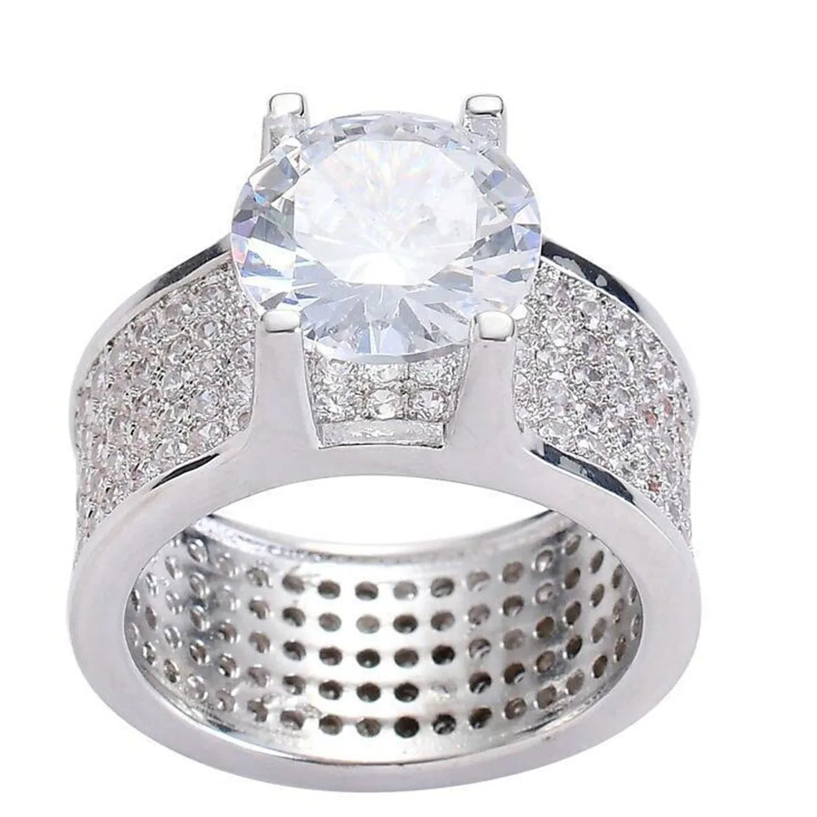Moissanite Pinky Ring for Men Mens Moissanite Wedding Band 925 Sterling Silver Ring for Men 2cttw D Color VVS1Round Cut Ring