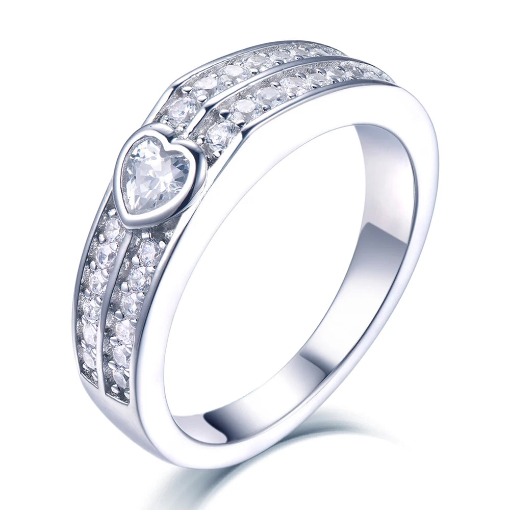 Hot Sale 925 Sterling Silver Rings in Stock Wedding Rings for Girl