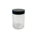 5 oz Clear PET Jar Black PP Screw Lid Straight Wall Wide Open for Super Light Clay for Food Sugar Cookie Snack Retail Packing