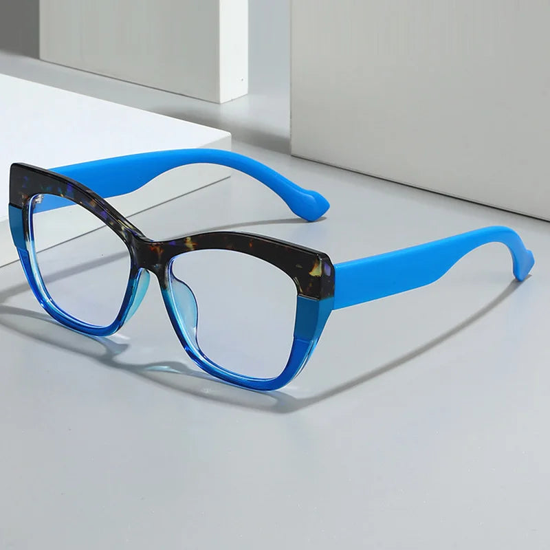 DL Glasses 2024 TR90 High End Cat Eye Anti Blue Light Eyeglasses Oil Painting Colorful Frames Fashion Computer Glasses Wholesale