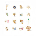 ZUOLA Fashion Piercing Body Stainless Steel 18K Real Gold Plated Studs Earring Ear Cartilage Hypoallergenic Unisex Daily Party