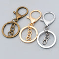 Handmade 30m Flat Ring Keychain Stainless Steel DIY Keyring 25mm Alloy Chain 4 Links Vintage Figure 8 Buckle Accessories Custom