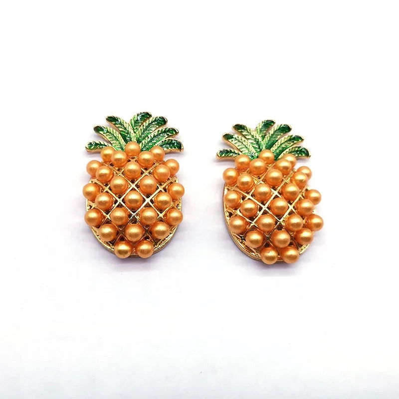 Pineapple Crystal Rhinestone Best Selling Custom Made Fruit Brooch Pineapple Brooch Pins Fashion Pearl Cute Pineapple Brooches