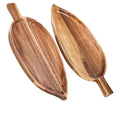 Modern Acacia Wood Leaf Shape Multi-functional Cheese Serving Tray Customized Design Eco-Friendly Kitchen Home Wooden Serving