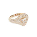 LOZRUNVE Fashion Jewelry 925 Sterling Silver 18k Karat Full Pave CZ Heart Pinky Ring for Valentine Cocktail Party