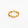 Fenny 18K Gold Plated Wholesale Fashion High End Solid Hollow Link Chain Stainless Steel Finger Ring Trendy for Women