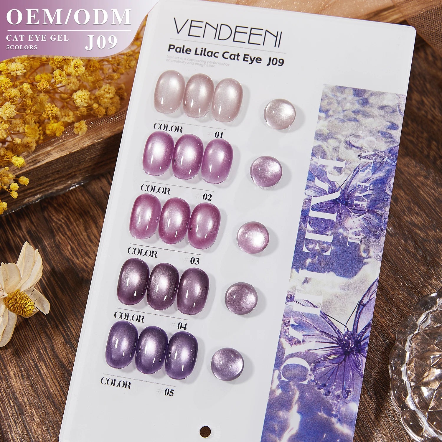 2025 Hot Sale Nail Art Non-toxic UV Gel Wholesale 5-Color Super Pale Lilac Cat's Eye UV Gel Nail Polish 15ml Liquid Water Base