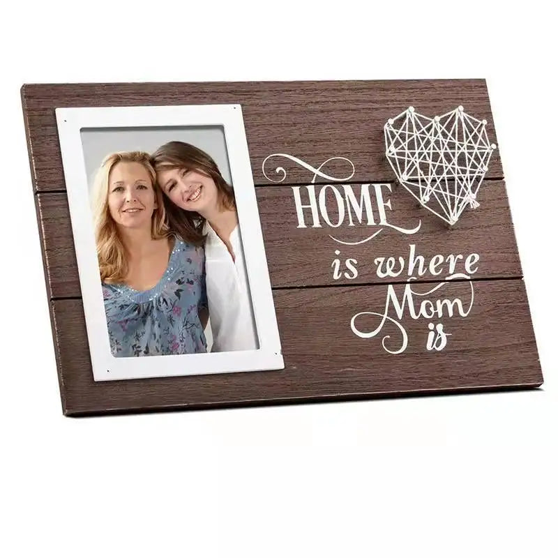 American Vintage Style Solid Wood Photo Frame  4x6 Novelty Mother's Day Holiday Gifts Home Decor Tabletop Photo Display  Frame