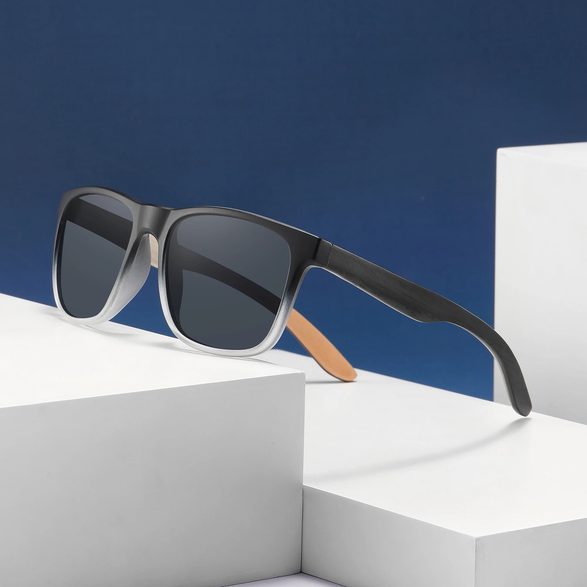 CONCHEN New Arrivals Wood Temple Sunglasses Unisex Large square Frame Sun Glasses Outdoor Polarized Driving Sunglasses