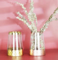 Home Decor Luxury Vases Flowers Metal Transparent Simple Glass Flower Vase Bottle Frosted