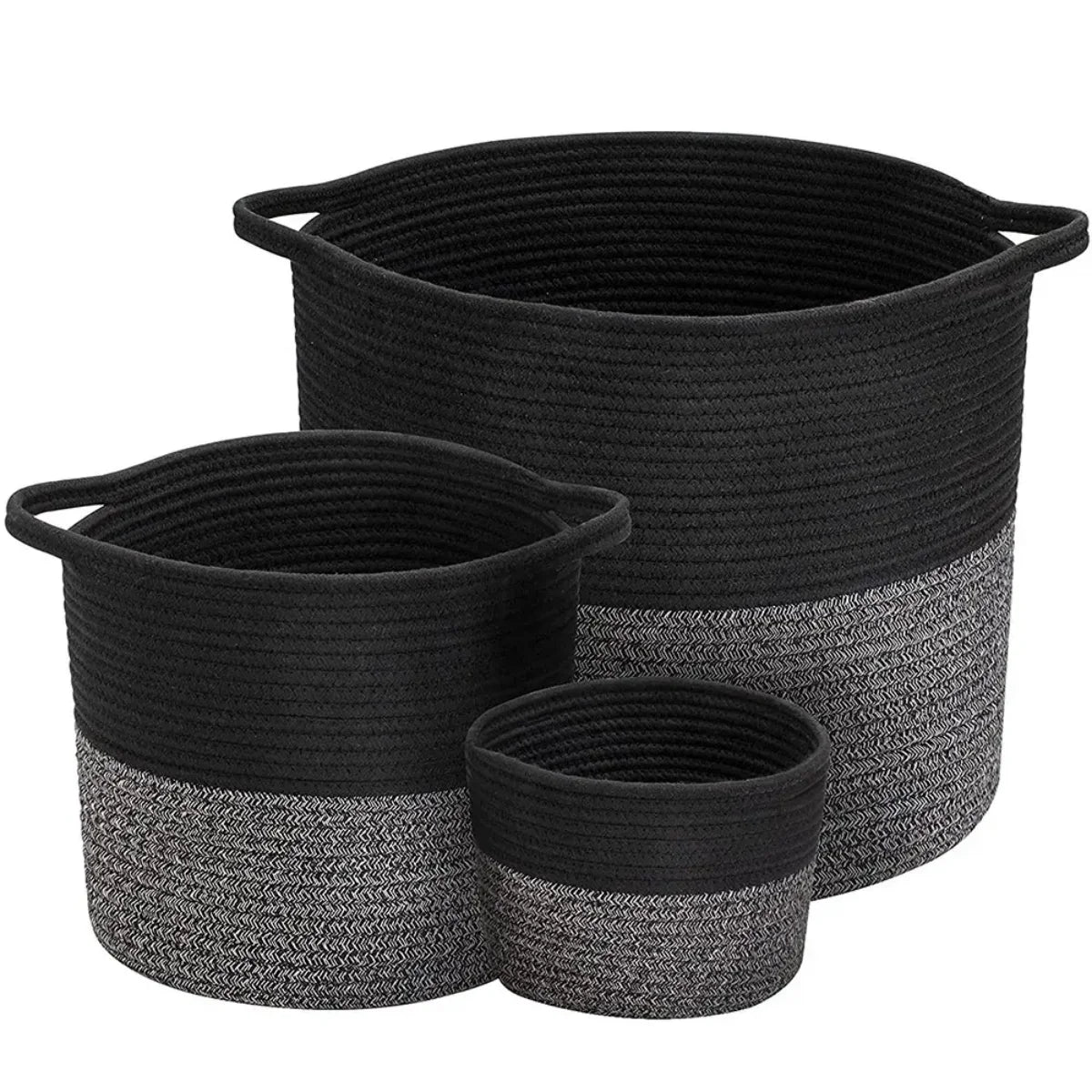 Wholesale Rope Basket Cotton Custom logo Cotton Rope Laundry Storage Baskets with Handle