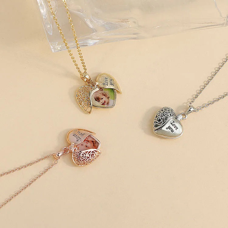 G691 Valentine's Day Jewelry Picture Necklaces Heart Pendants Custom Photo Locket Necklace