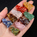 1inch Carved Wolf Crystal Carving Cute Small Animal Wolf Crystal Crafts Ornament for Home Decoration Gift