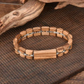 Hot New Design Unisex Bracelet Bangle Women Charm Bracelet Stainless Steel Ebony/ Sandal Wood Bracelet for Man