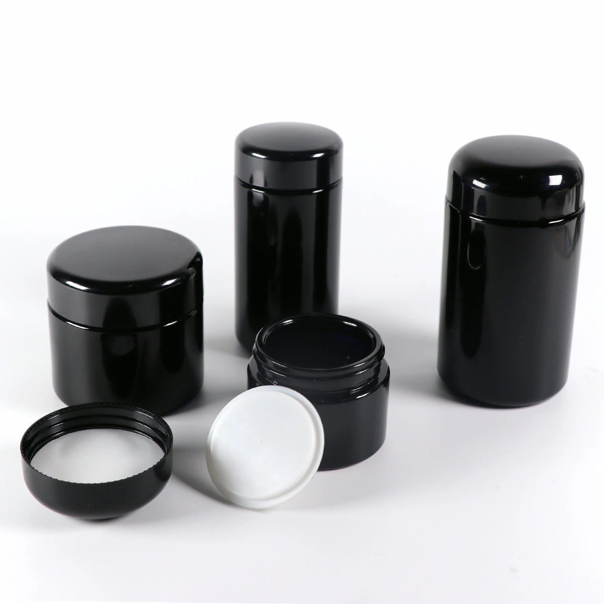 Round 5g 10g 15g 30g 50g 100g UV Black Dark Ultra Violet Stash Jar Ultraviolet Storage Glass Jar Cream Jar