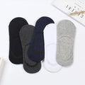 Cheap Wholesale Men's Summer Shallow Mouthed Invisible Socks Solid Cotton Silicone Non Slip Men's Boat Socks