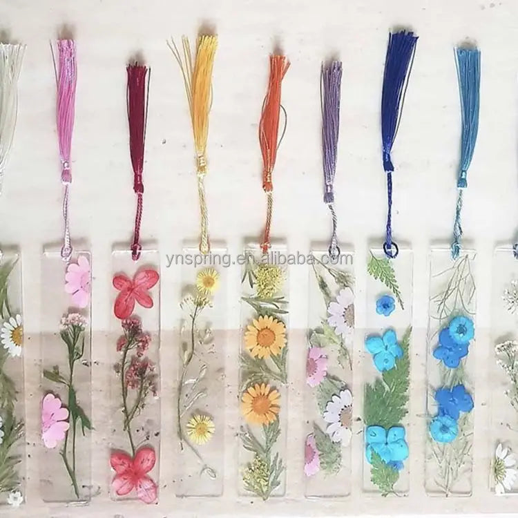 Top Seller Handmade Epoxy Resin Bookmark Set Personalized Decorative Pressed Flowers Antique Thanksgiving New Year Father's Day