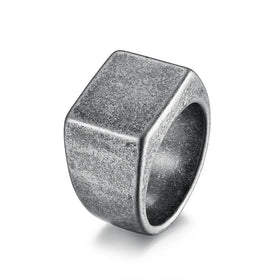 Male Retro Antique Silver Inoxidable Anillo De Acero Stainless Steel Finger Rings for Men