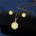 Women's Trendy Stainless Steel Pendant Collarbone Chain Gold Daisy Flower Necklace New Fashionable Wholesale Product Accessories