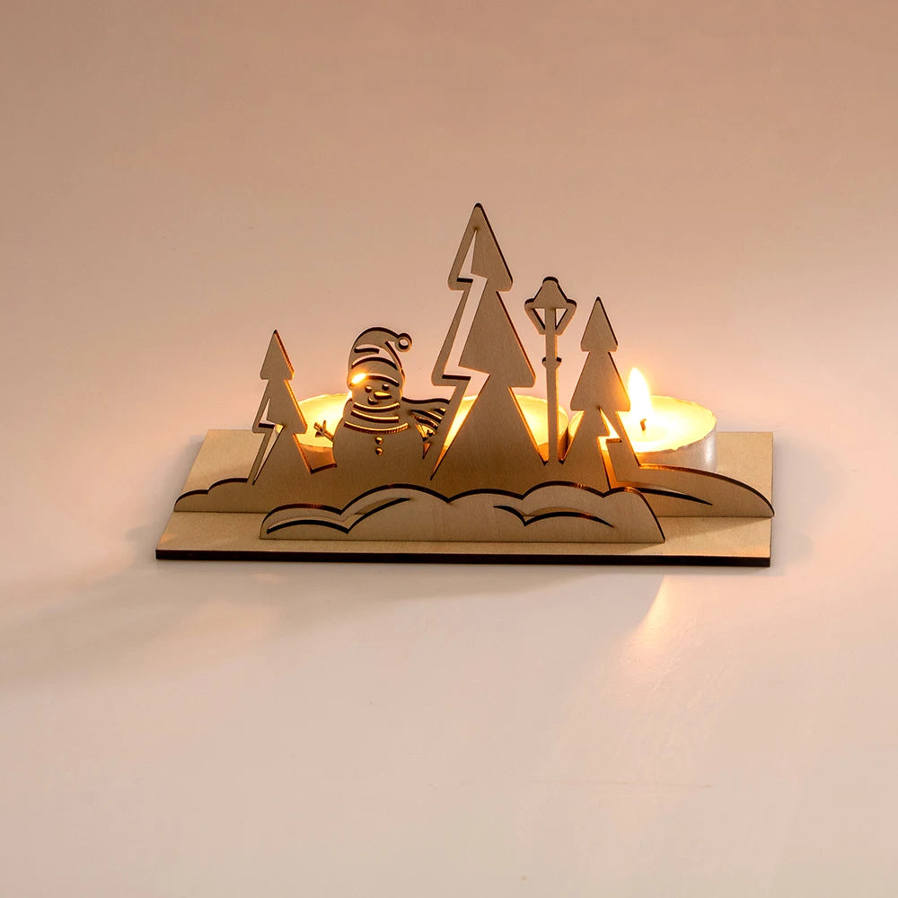 Factory Direct Wholesale Custom Wood Advent Candle Holder Christmas Decor