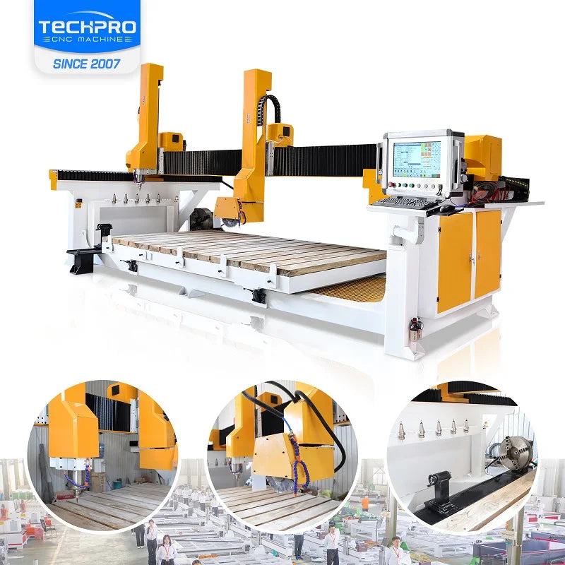 Automatic 5 Axis CNC Bridge Saw Marble Stone Cutting Machine with Gearbox Gear Motor & Engine