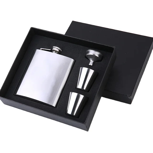 Wholesale Portable 7OZ Stainless Steel Hip Flask Liquor Gift Set With Funnel Portable Vacuum Flask