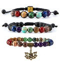 Gemstone Chakra Bracelets for Women Jewelry Anxiety Relax Meditation Yoga Healing Adjustable Natural Stone Bracelet