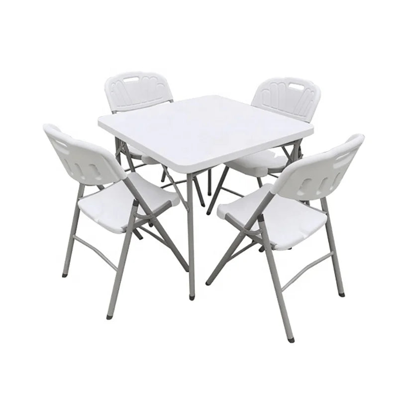 Outdoor Folding HDPE Plastic Table Chair Set for Banquets Weddings Picnics Camping Events for Courtyards Dining Hotels