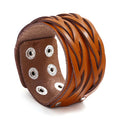 Wholesale Women Men Multi Layer Cattle Hide Leather Woven Boho Bracelet