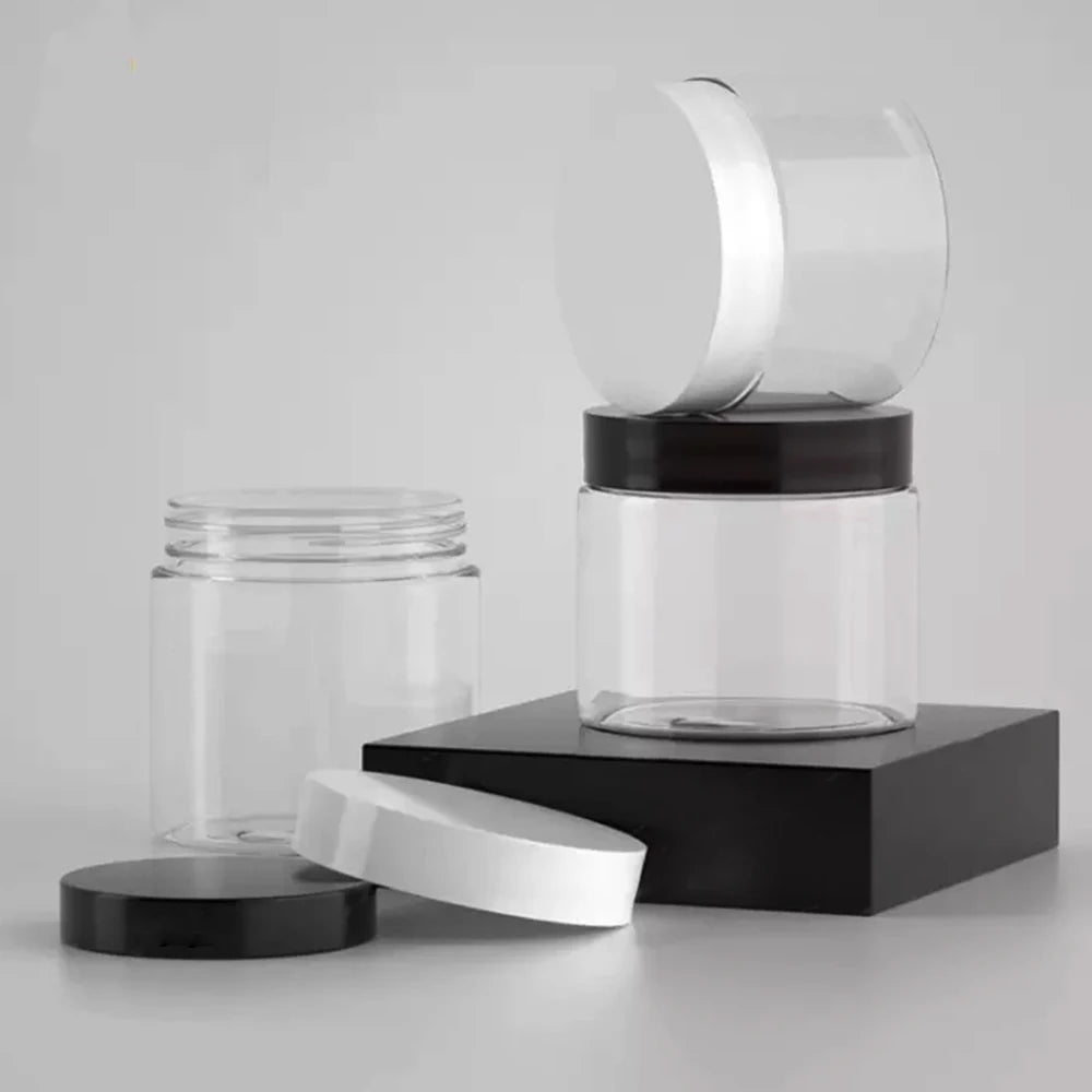 50ml-500ml Range Empty PET Plastic Cream Jars for Facial Care Lotions Shampoo Cosmetic Containers